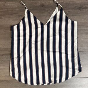 Express Navy and White Striped Camisole